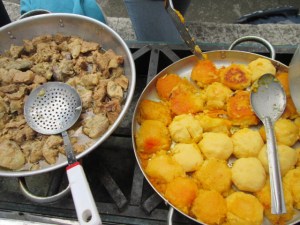 pork and potato/corn patties prepared by Plentitud Assisted Living