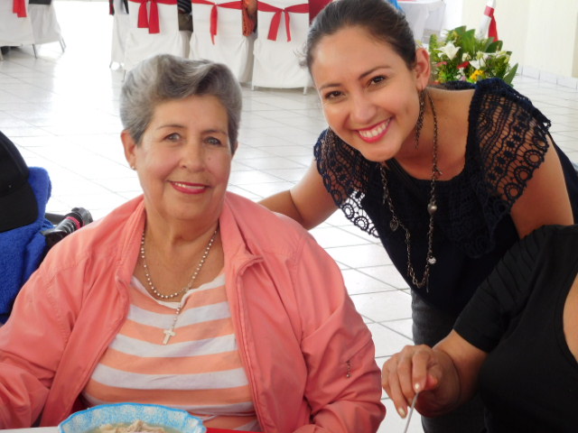 sweet resident with sweet volunteer Mari